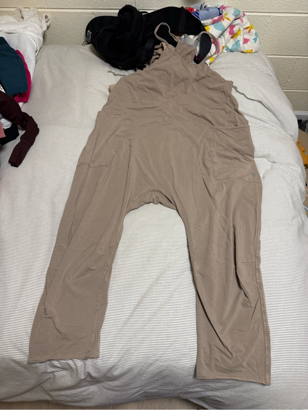Free People X Hatch Maternity Hot Shot Jumpsuit Onesie Taupe